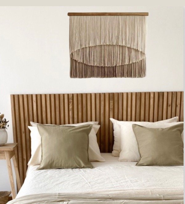 Respaldo de cama 2 plazas paneles varillados Madera - Imagen 5