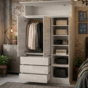 Closet ropero 3 puertas melamina con maletero Practimuebles Chile" / "closet 3 puertas cajones precio fábrica Santiago