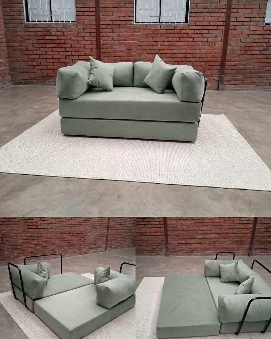 Sofá Cama Teddy S – Felpa o Lino 150cm | Precio de Fábrica | Practimuebles Chile - Imagen 3