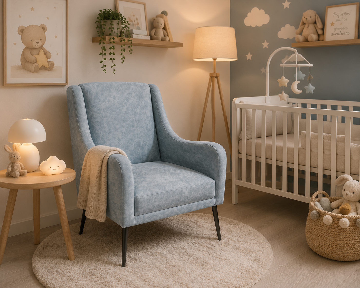 Sillón de Lactancia Nube | Sillón Maternal Ergonómico para Dormitorio Infantil | Practimuebles Chile
