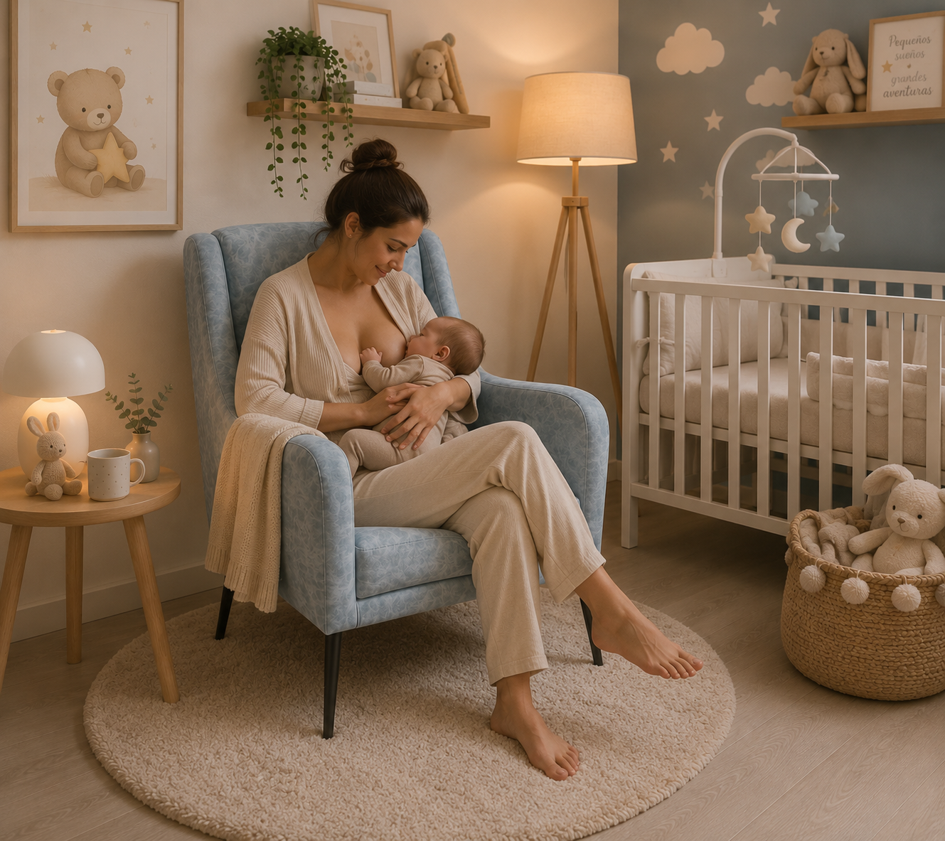 Sillón de Lactancia Nube | Sillón Maternal Ergonómico para Dormitorio Infantil | Practimuebles Chile - Imagen 2